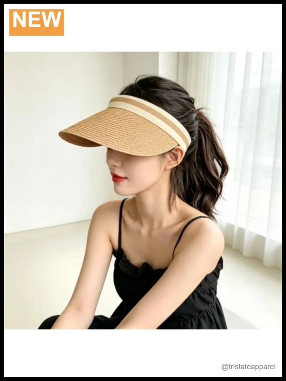 Wide Brim Straw Sun Hat for Women UV Protection Packable Beach Hiking Adjustable